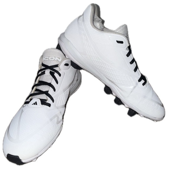 ?⚾️ ADIDAS Icon 7 TPU Baseball Cleats | Cloud White Black | New Insoles Men’s 11 main image 5